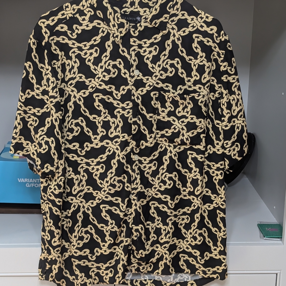 Versace Black and Gold Chain Print Jacket